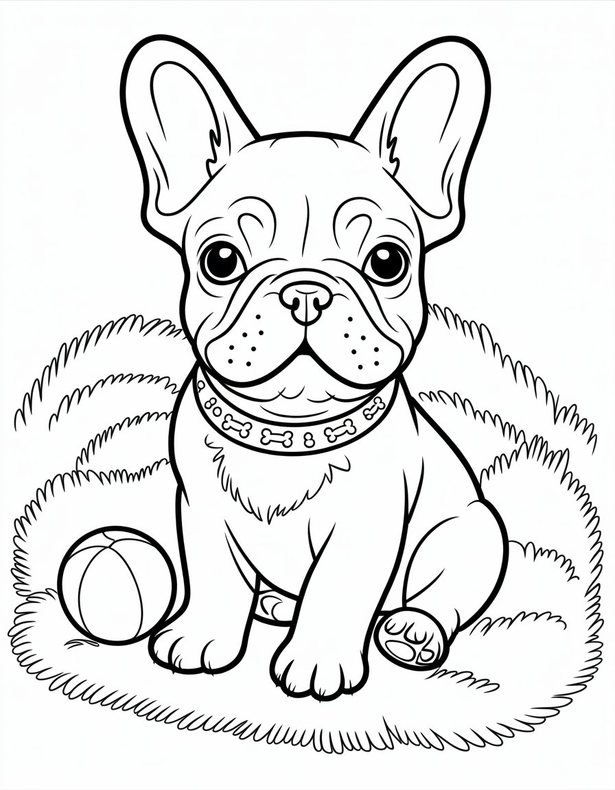 french bulldog puppy coloring page
