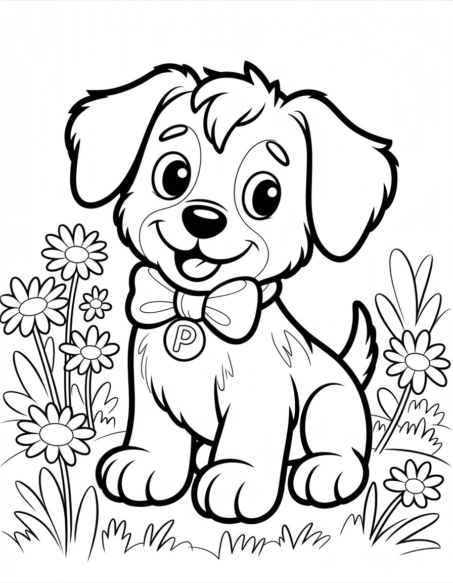 mr puppy paws coloring page