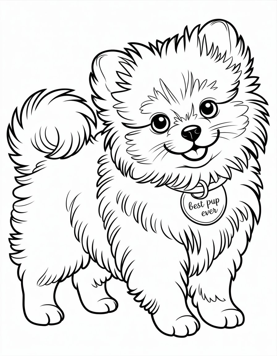 pomeranian puppy coloring page