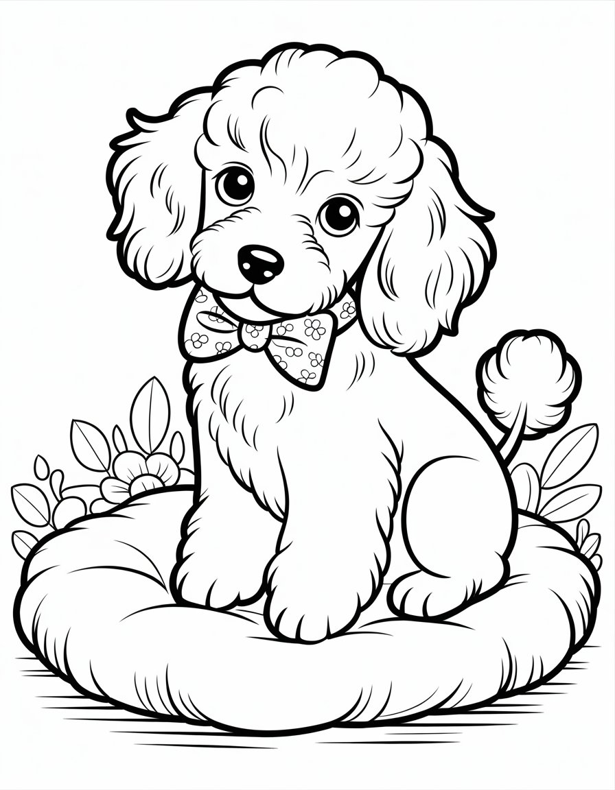 poodle puppy coloring page