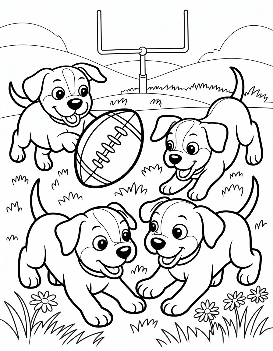 puppy bowl coloring page