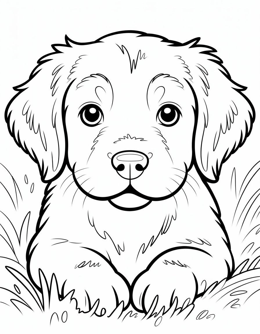 puppy face coloring page