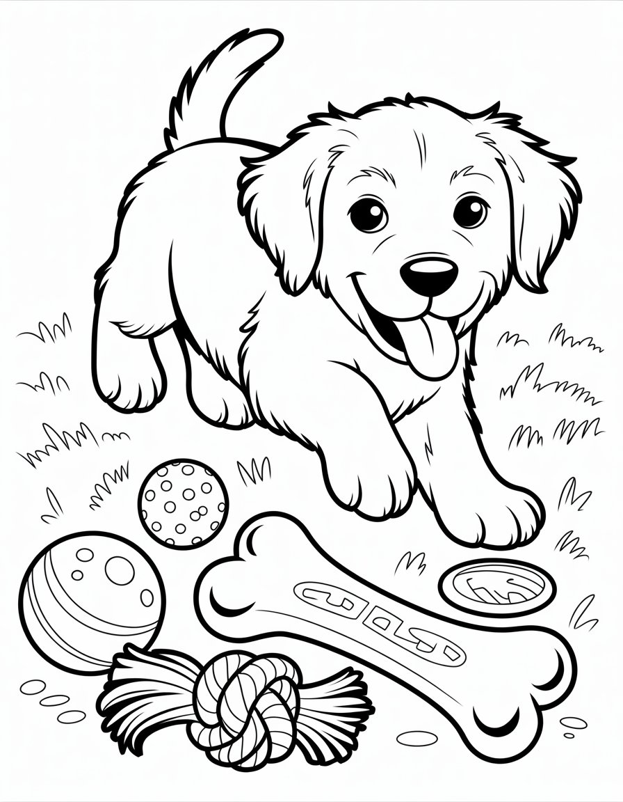puppy playtime coloring page