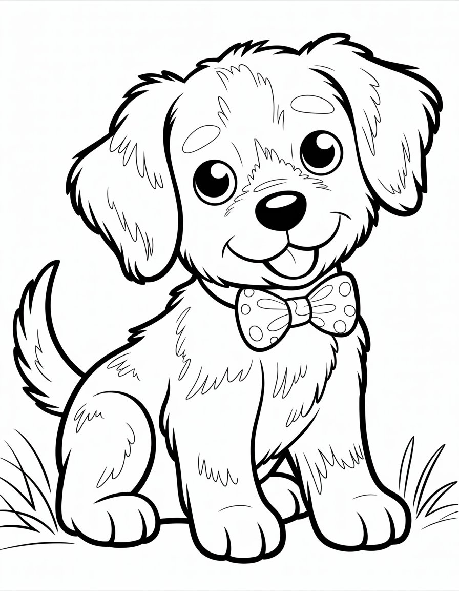 simple puppy coloring page