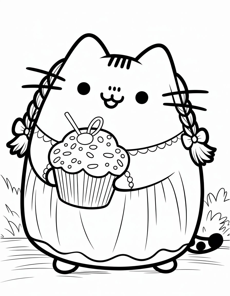 girl pusheen coloring page