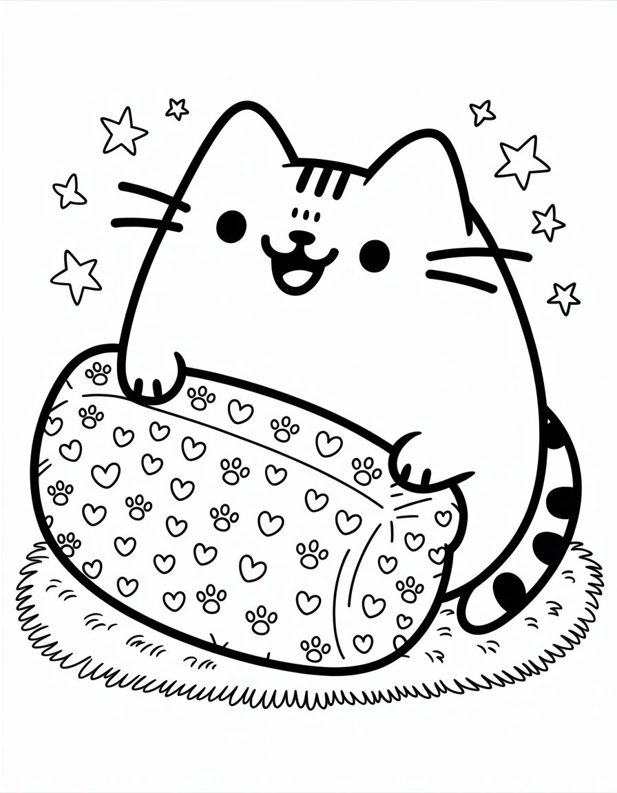 pusheen cat coloring page