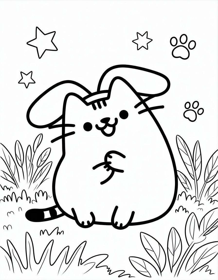 pusheen dog coloring page