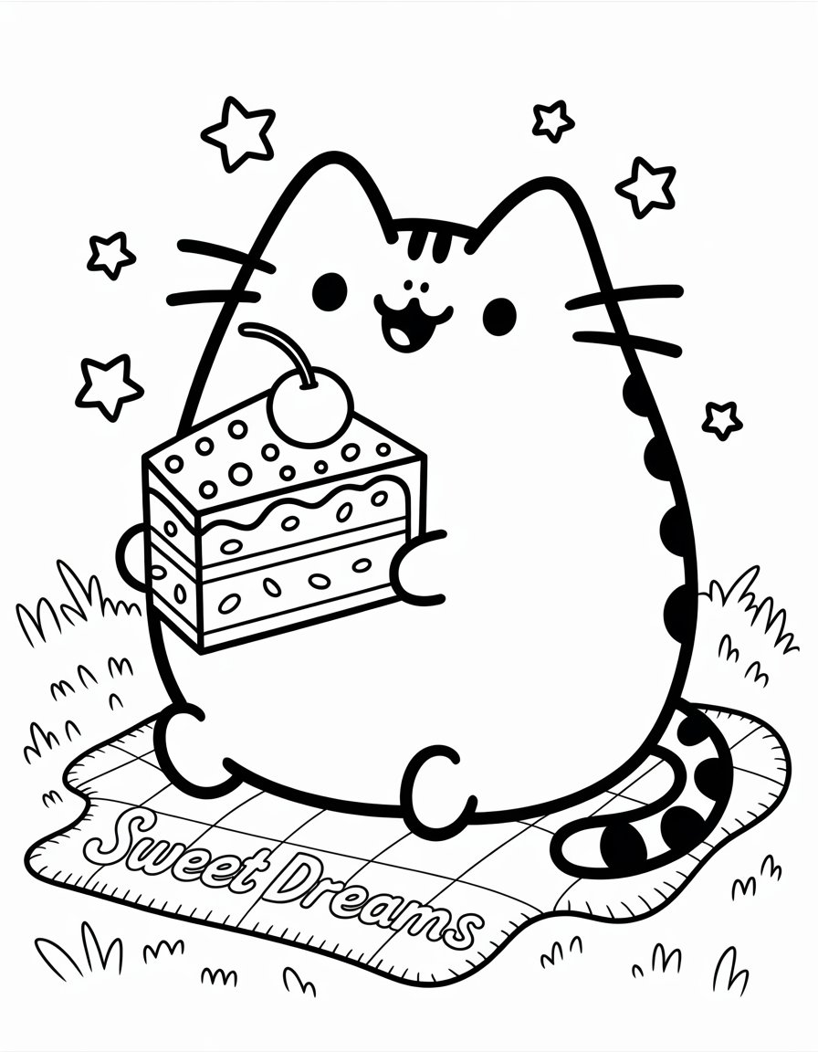 pusheen food coloring page