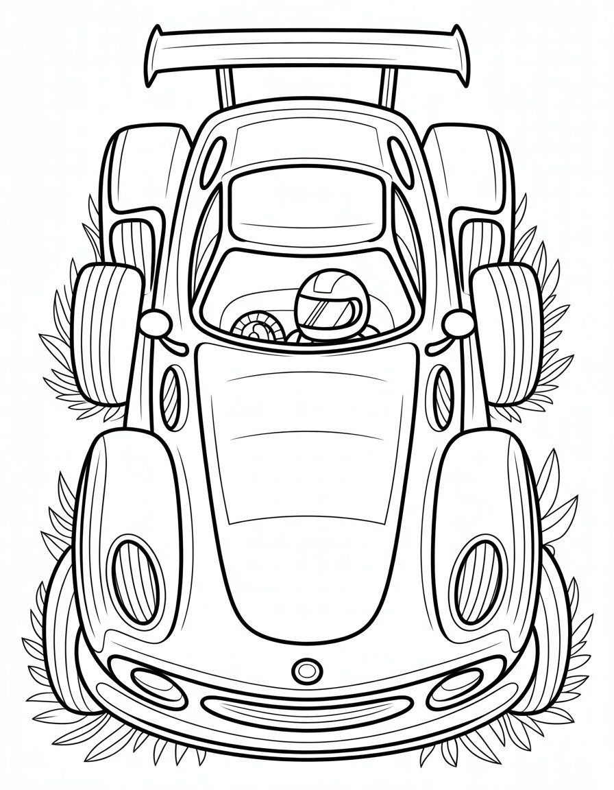 design your own race car coloring page