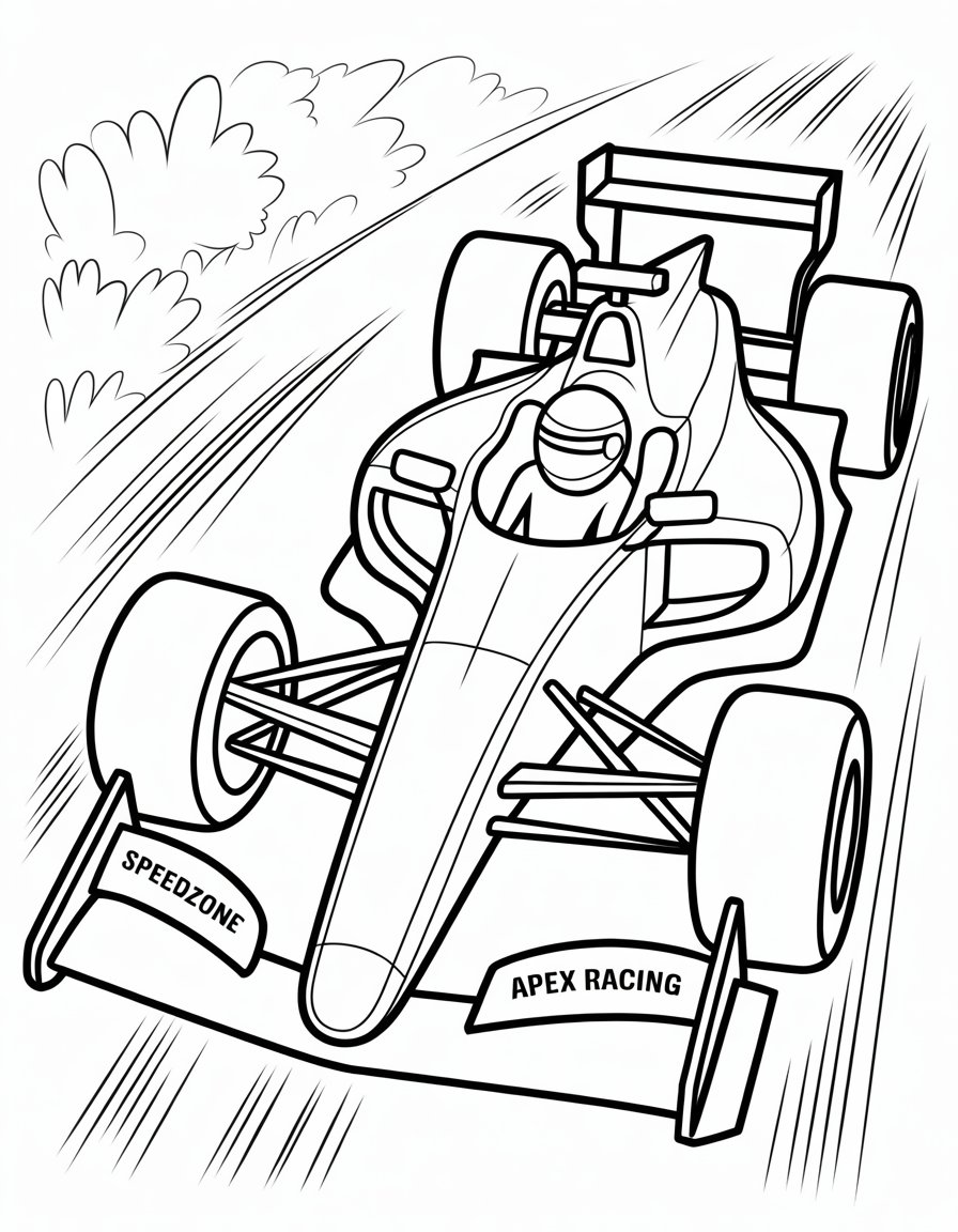 f1 race car coloring page