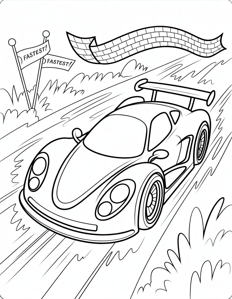 fast car coloring page