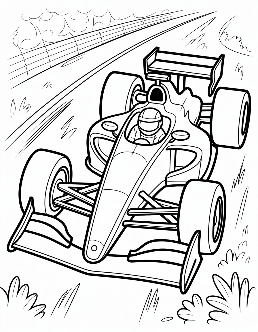 formula one race car coloring page
