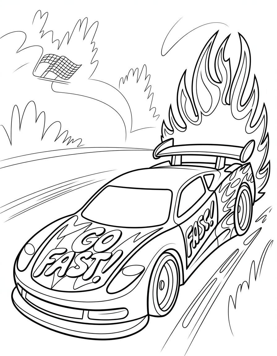 hot wheels race car coloring page