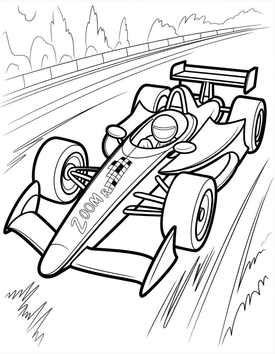 indy car coloring page