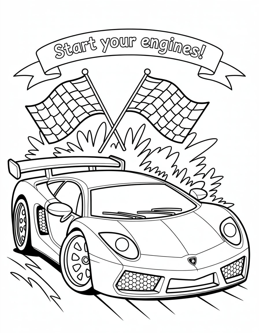 lamborghini race car coloring page