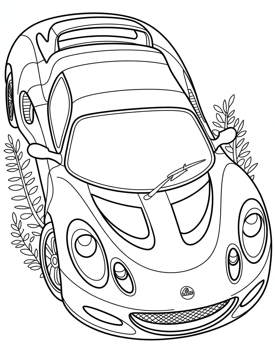 lotus car coloring page