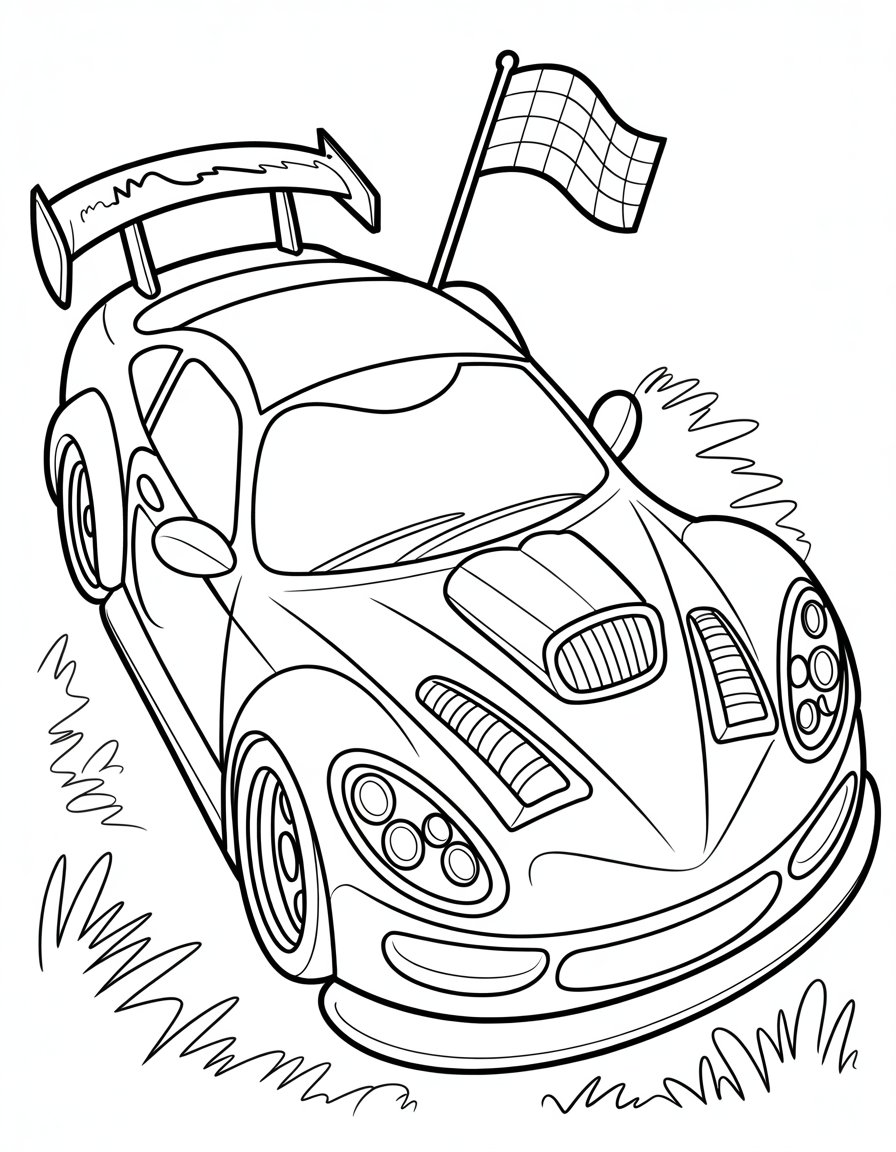 modified race car coloring page