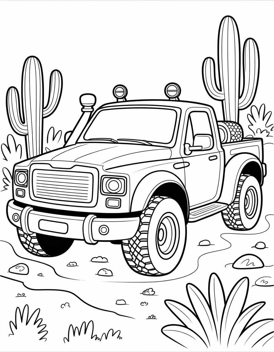 off road truck coloring page