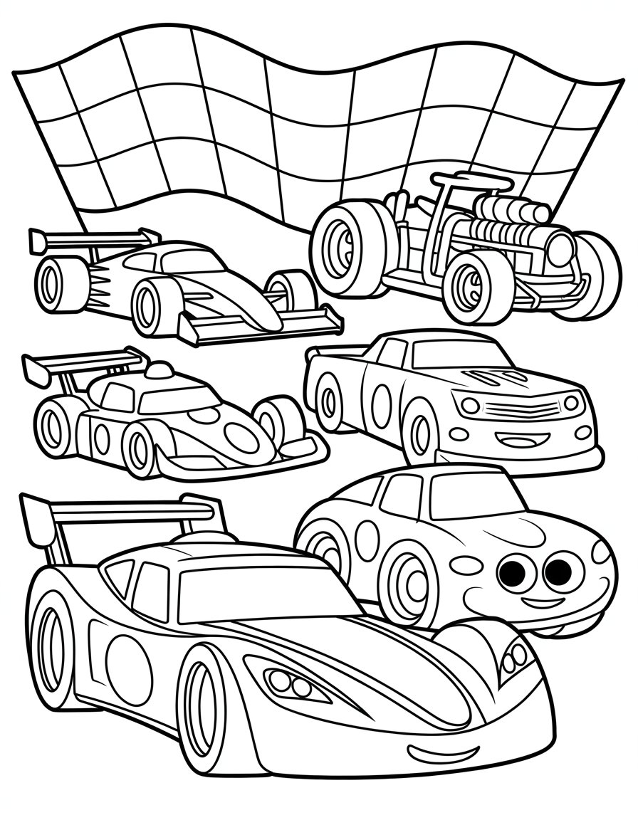 race car coloring book