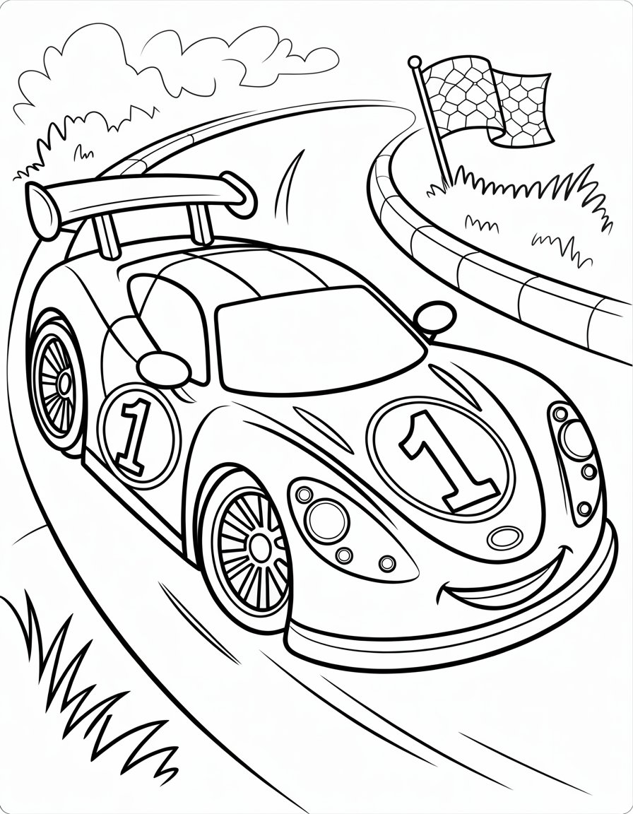 race car coloring page