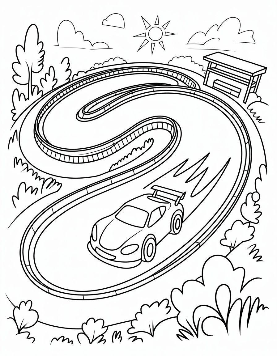 race car track coloring page
