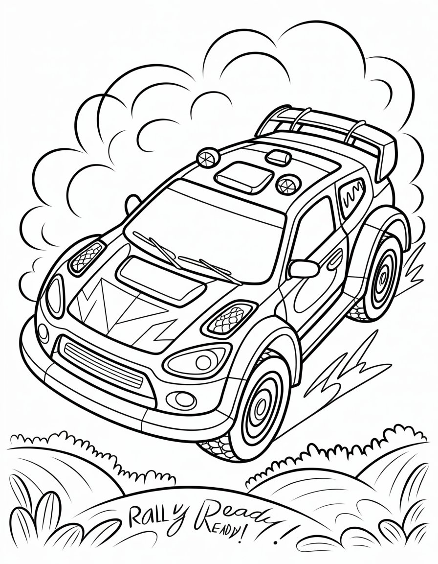 rally car coloring page