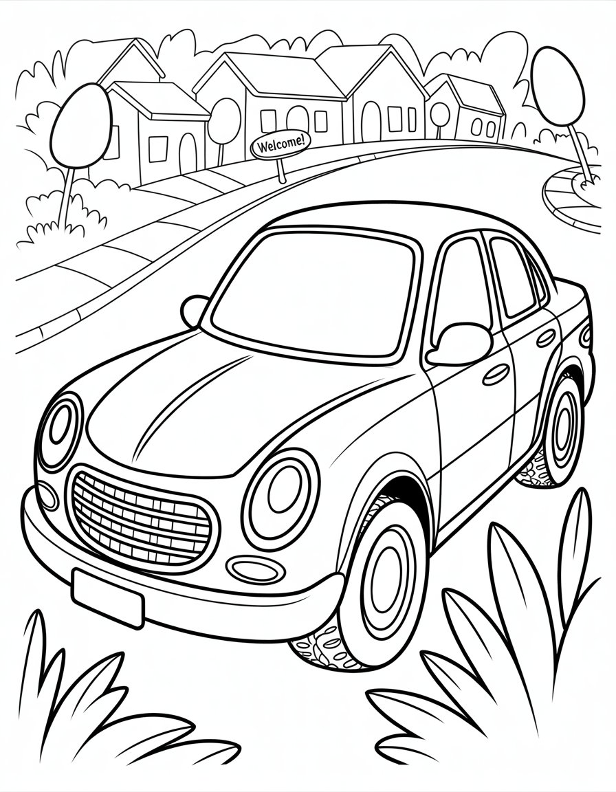 real cars coloring page