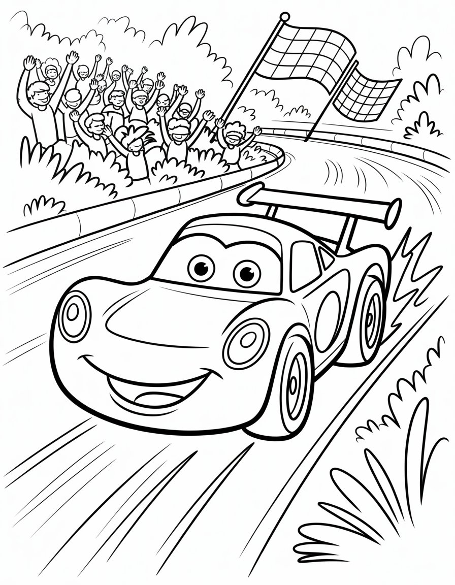 roary the racing car coloring page