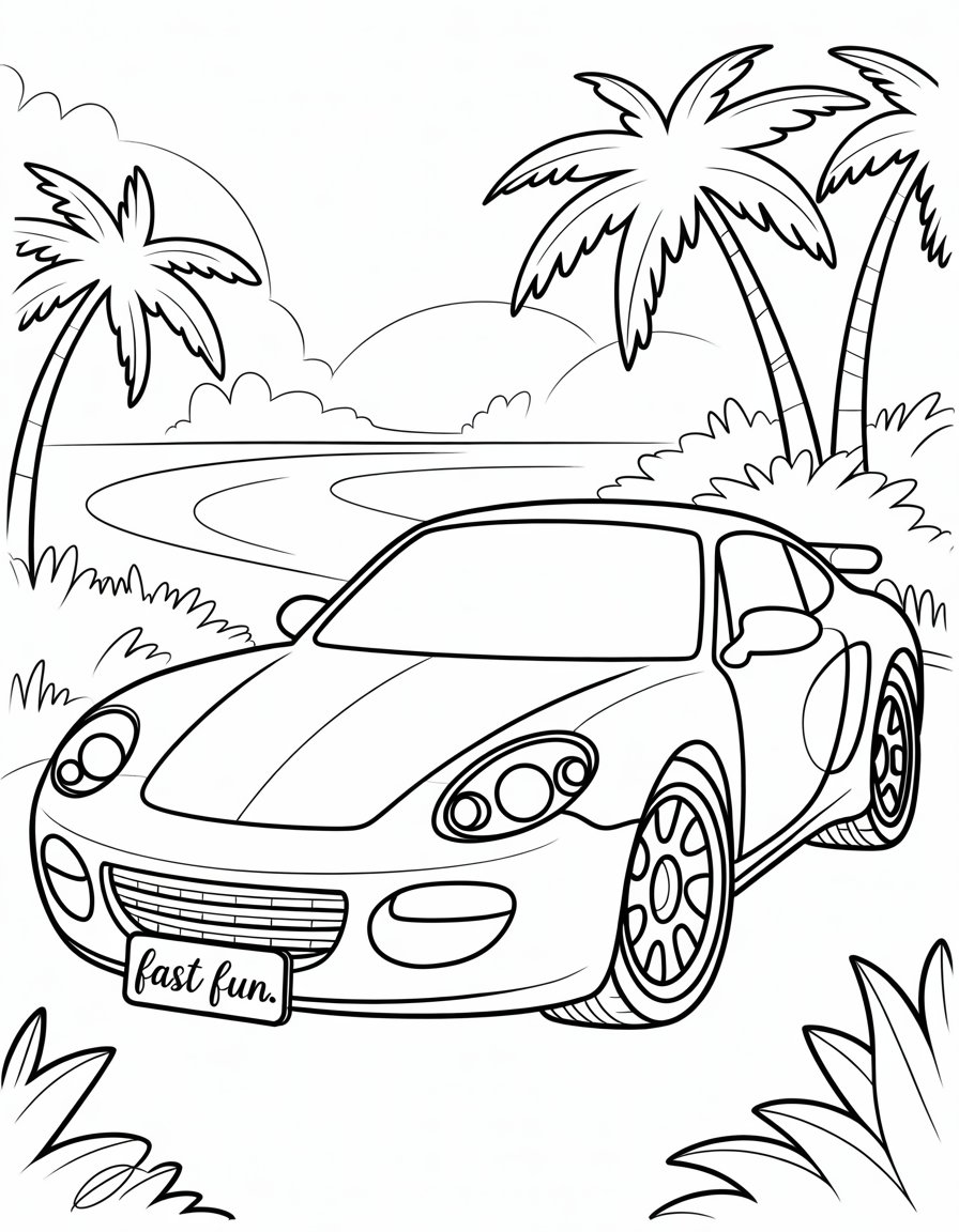 sports car coloring page
