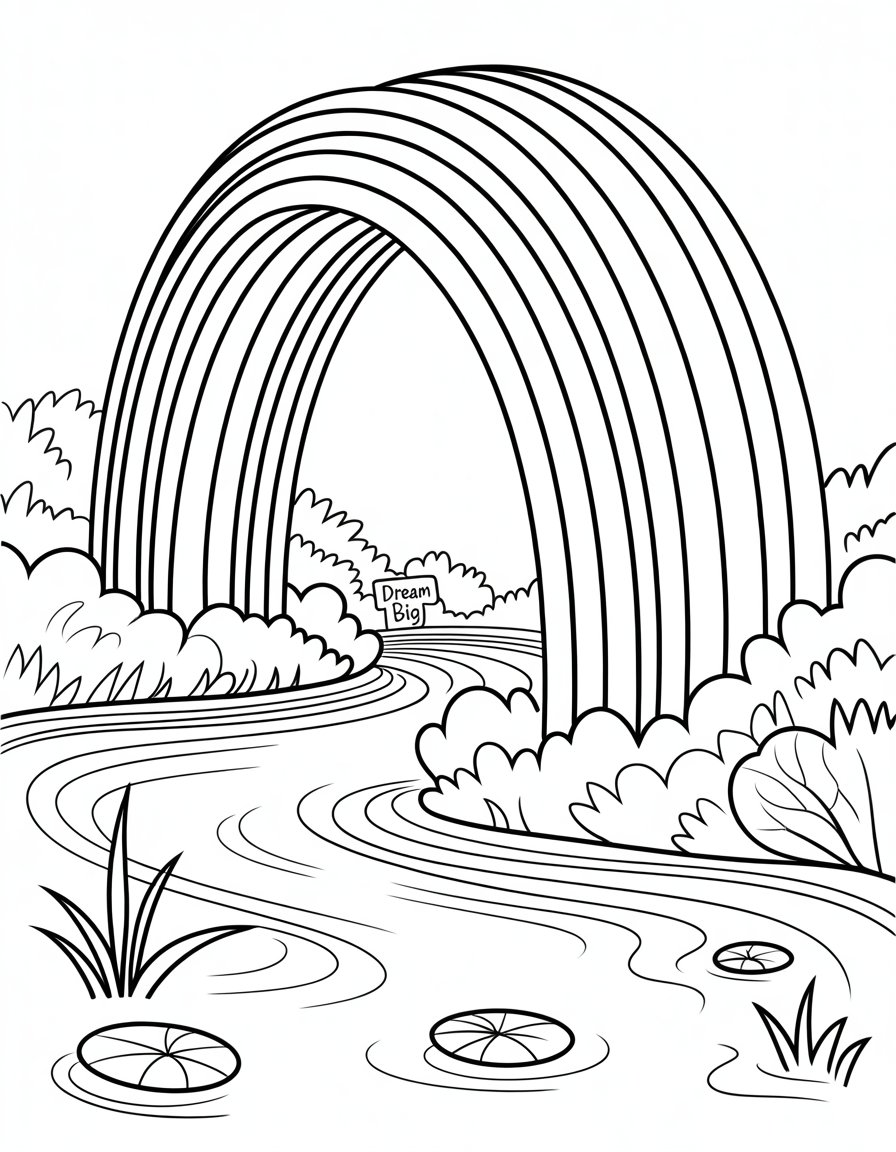 rainbow bridge coloring page
