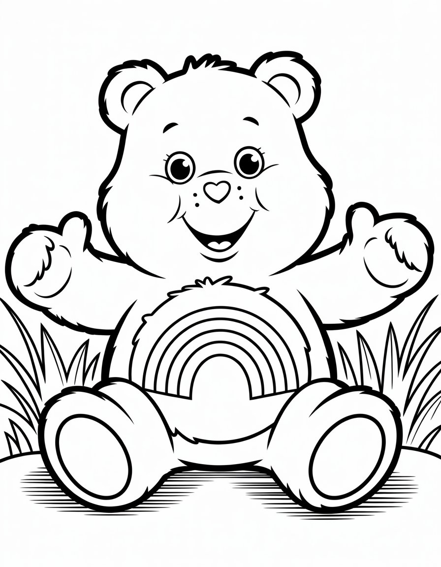 rainbow care bear coloring page