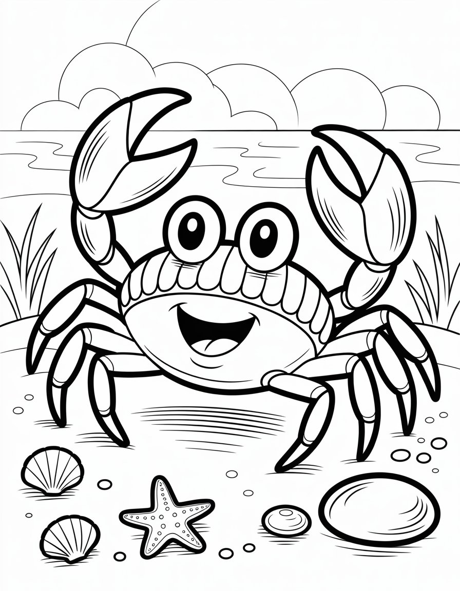 rainbow crab coloring page