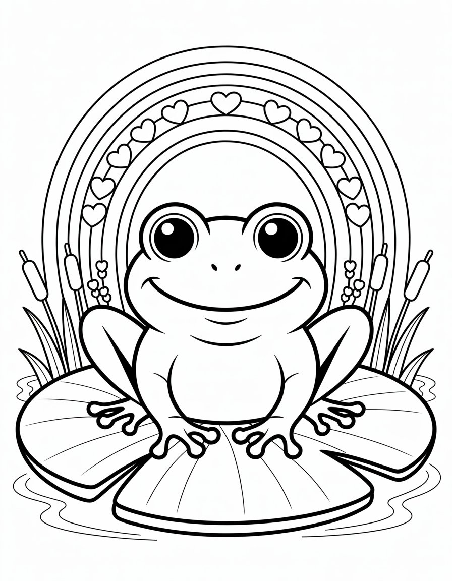 rainbow frog coloring page