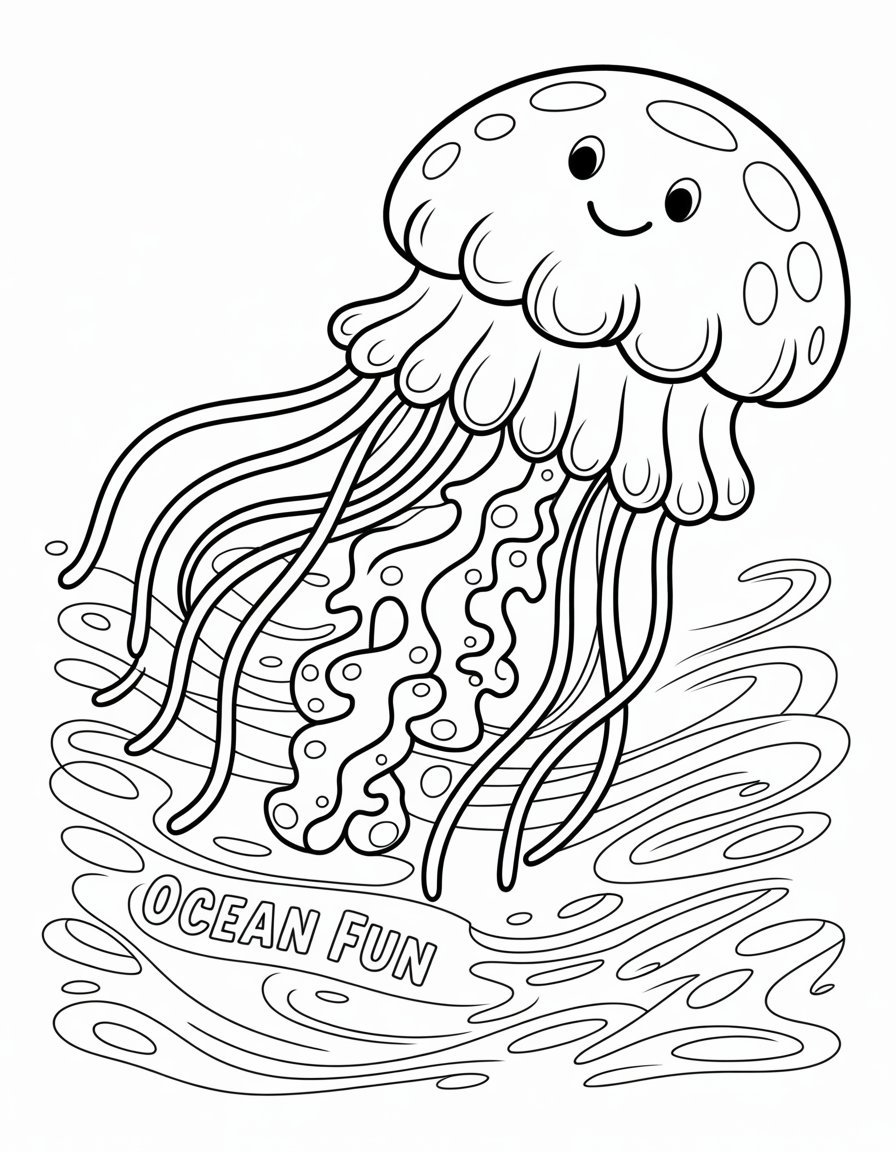 rainbow jellyfish coloring page