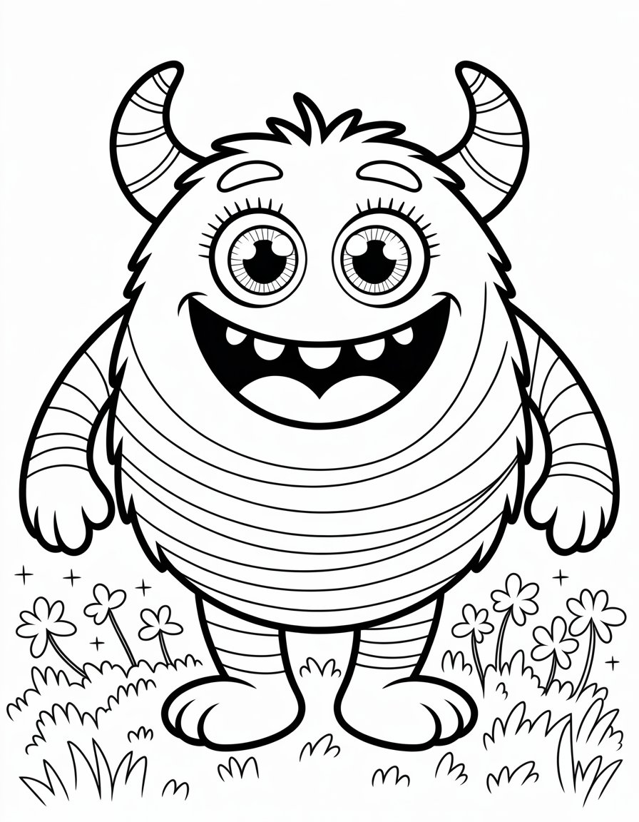 rainbow monster coloring page