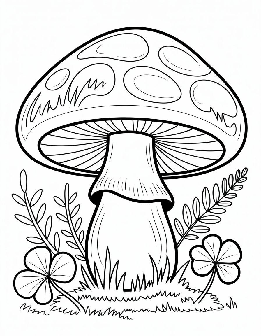 rainbow mushroom coloring page