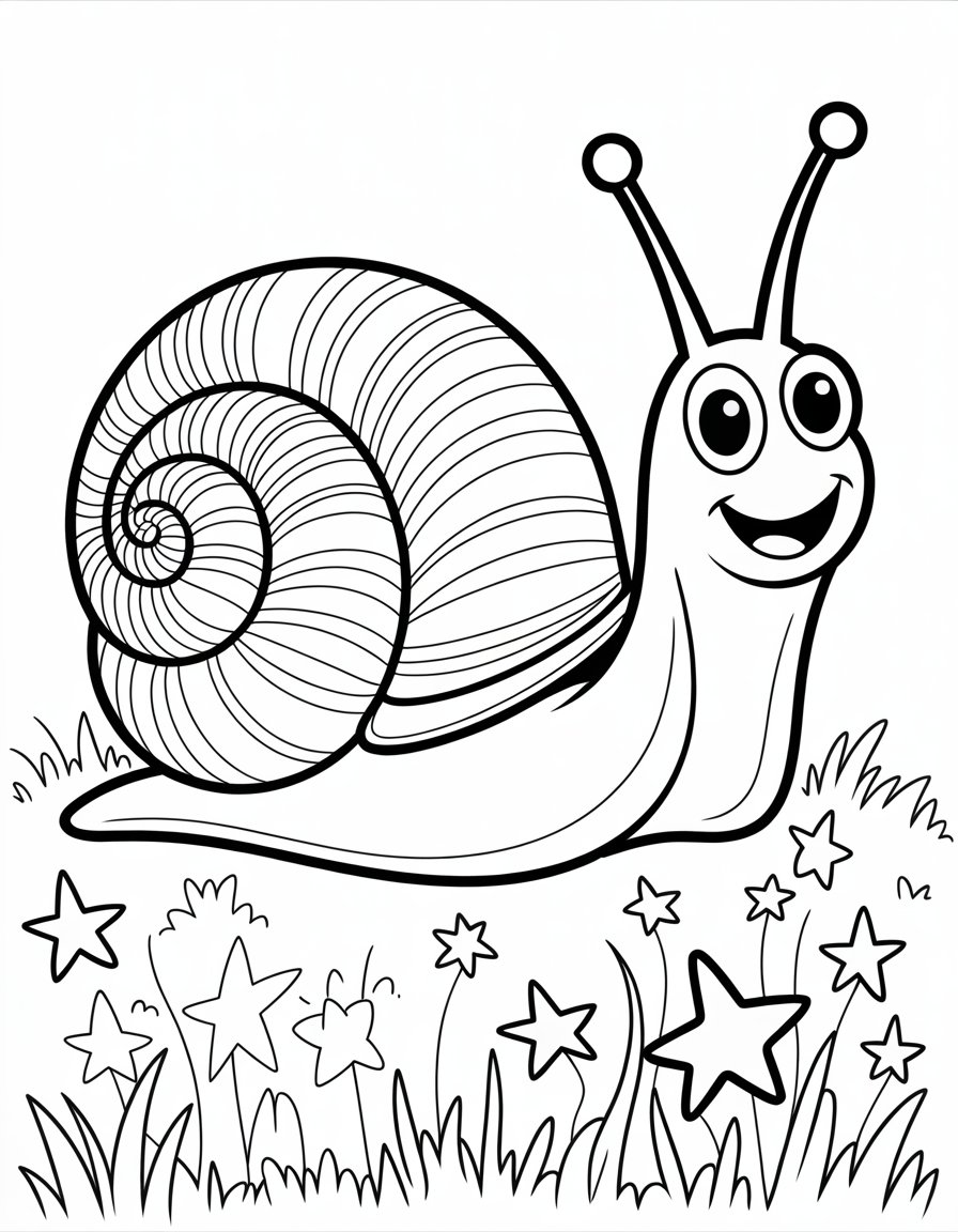 rainbow snail coloring page