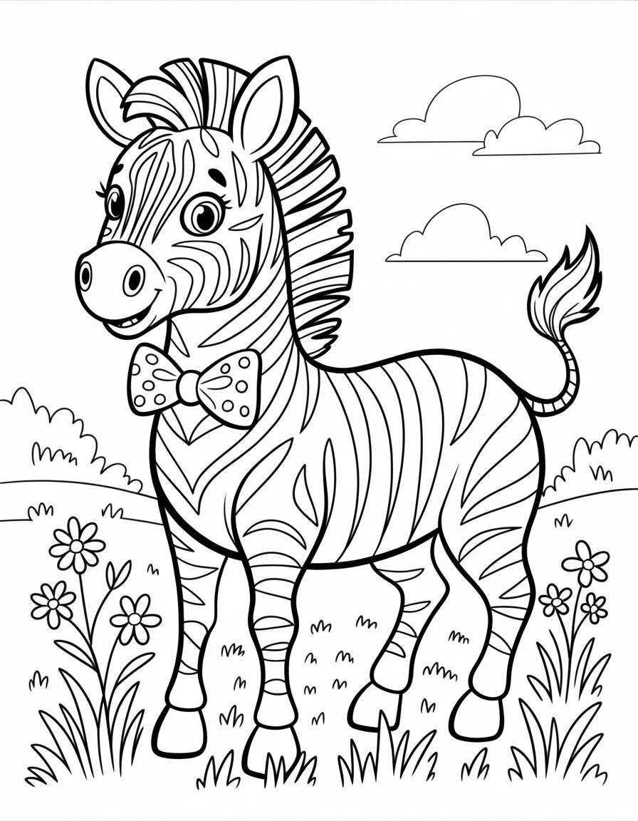 rainbow zebra coloring page
