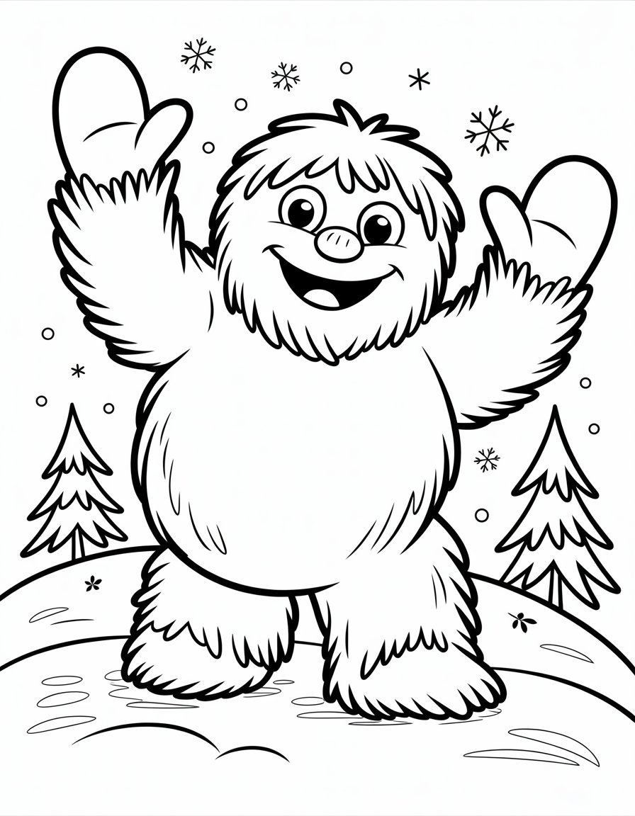 abominable snowman coloring page