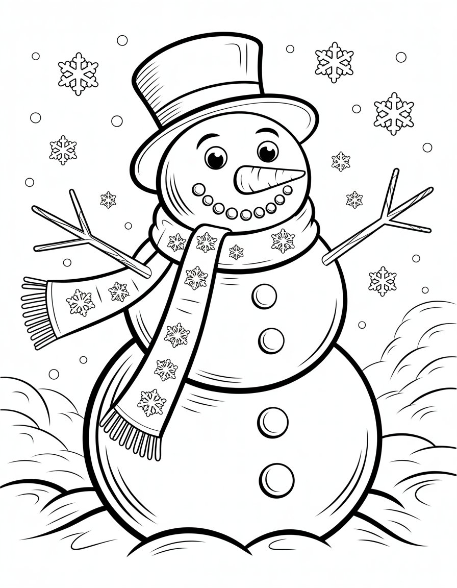 big snowman coloring page