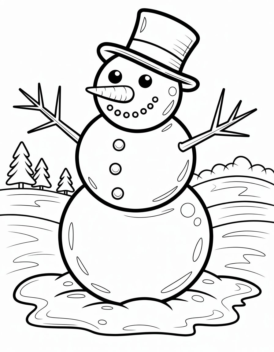 build your own snowman coloring page