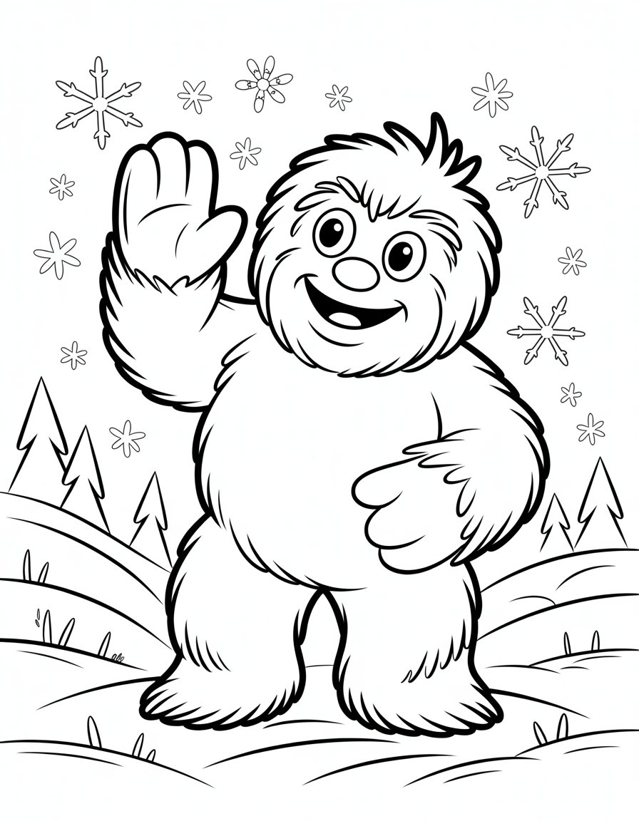 bumble abominable snowman coloring page