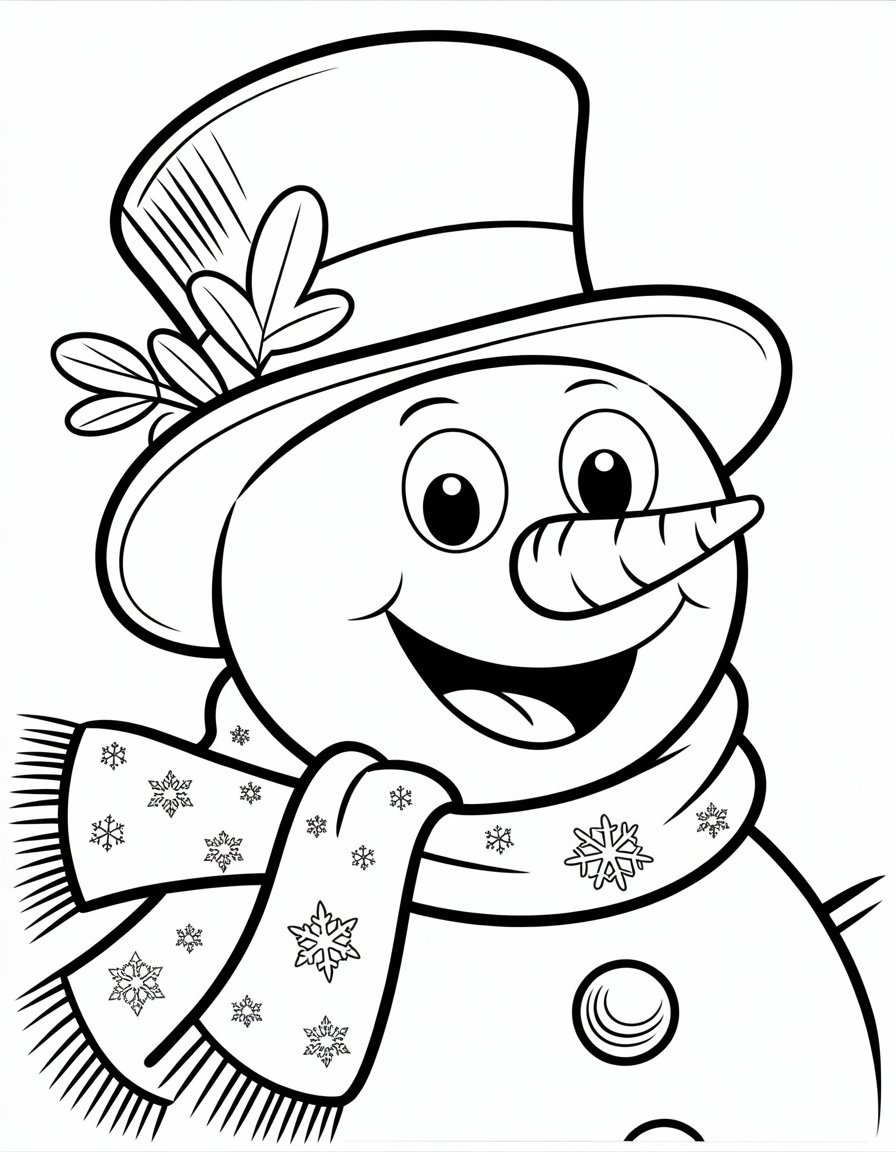 frosty the snowman face coloring page