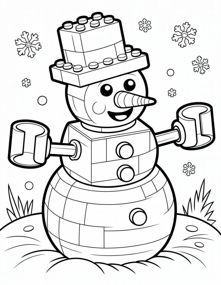 lego snowman coloring page