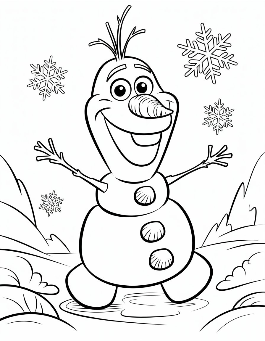 olaf snowman coloring page