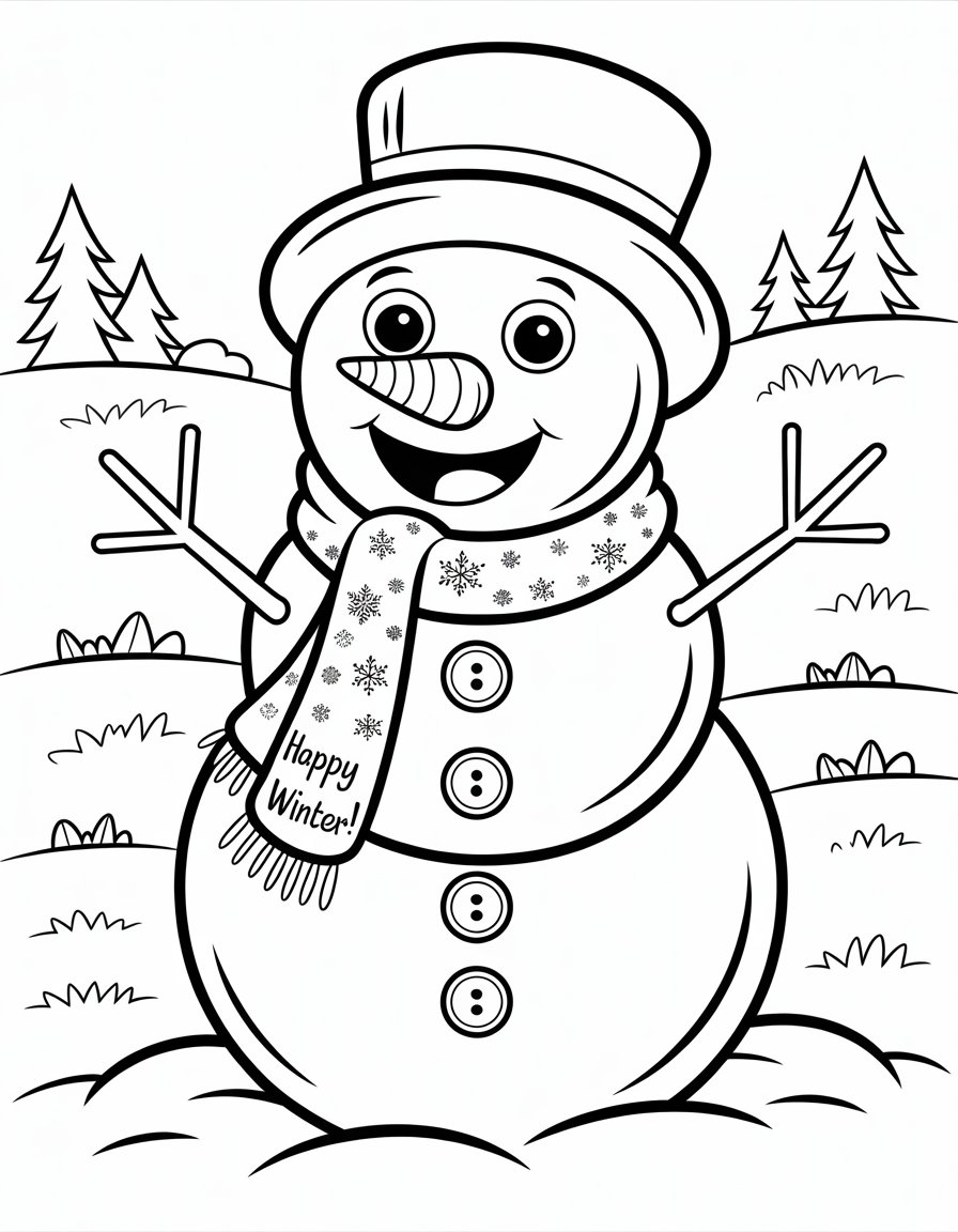 preschool snowman coloring page