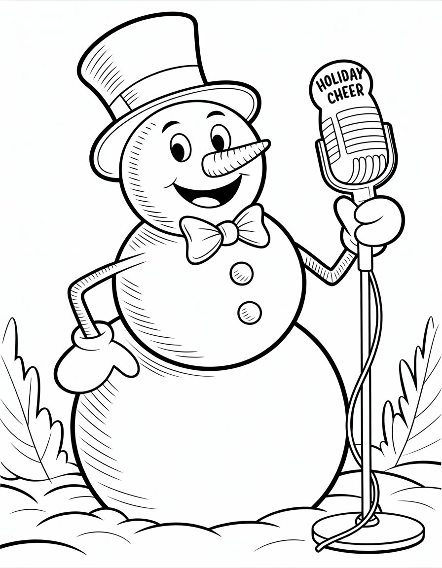 sam the snowman coloring page
