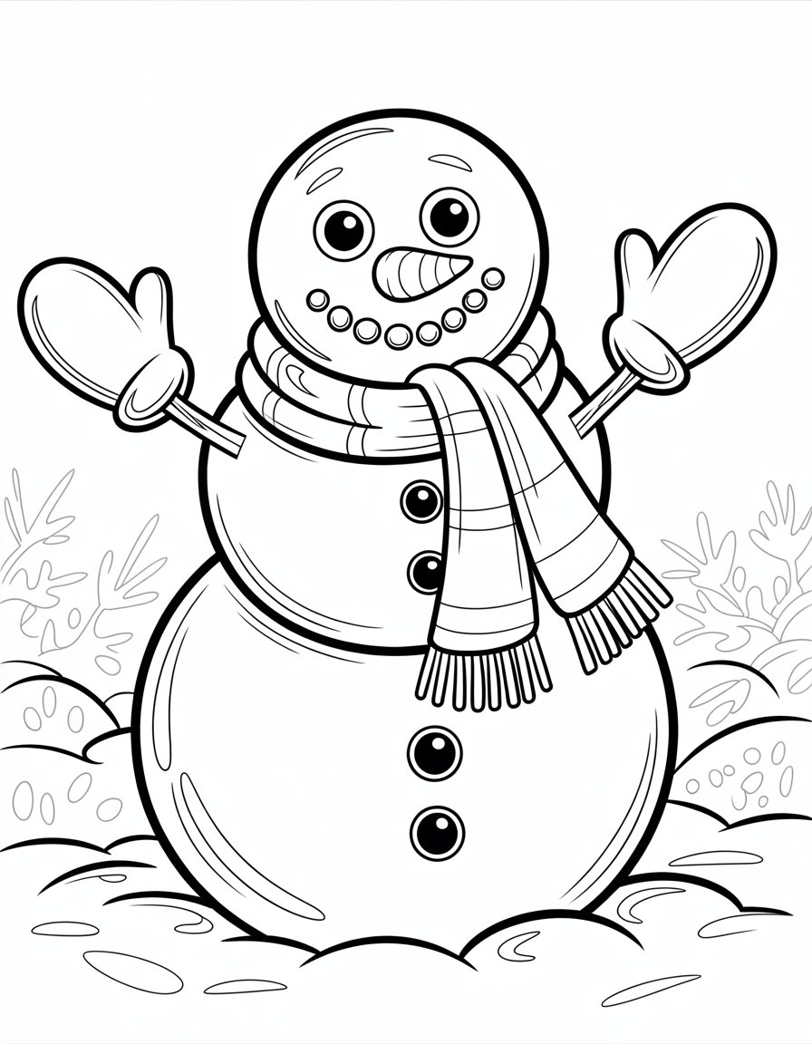 small snowman coloring page