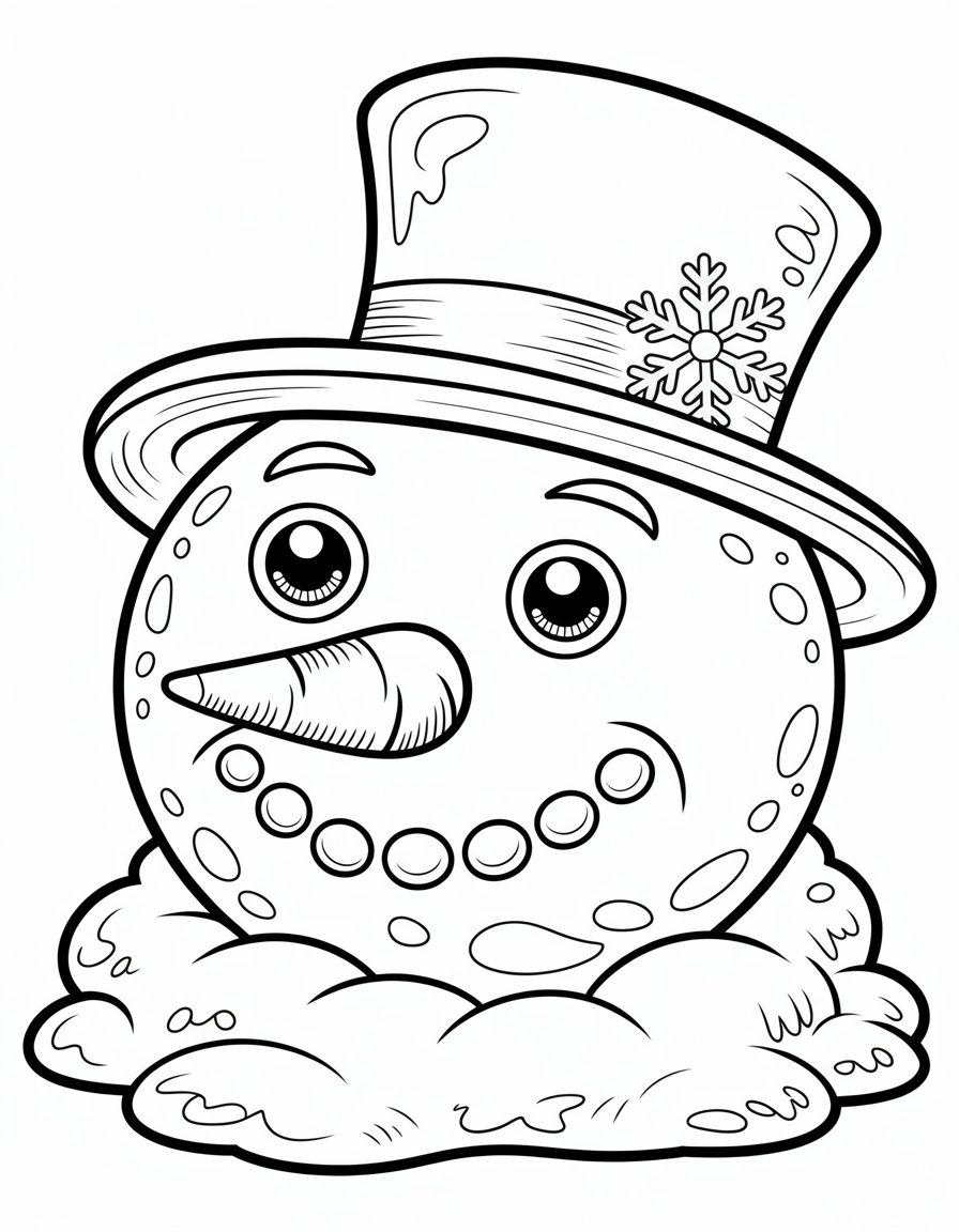 snowman head coloring page