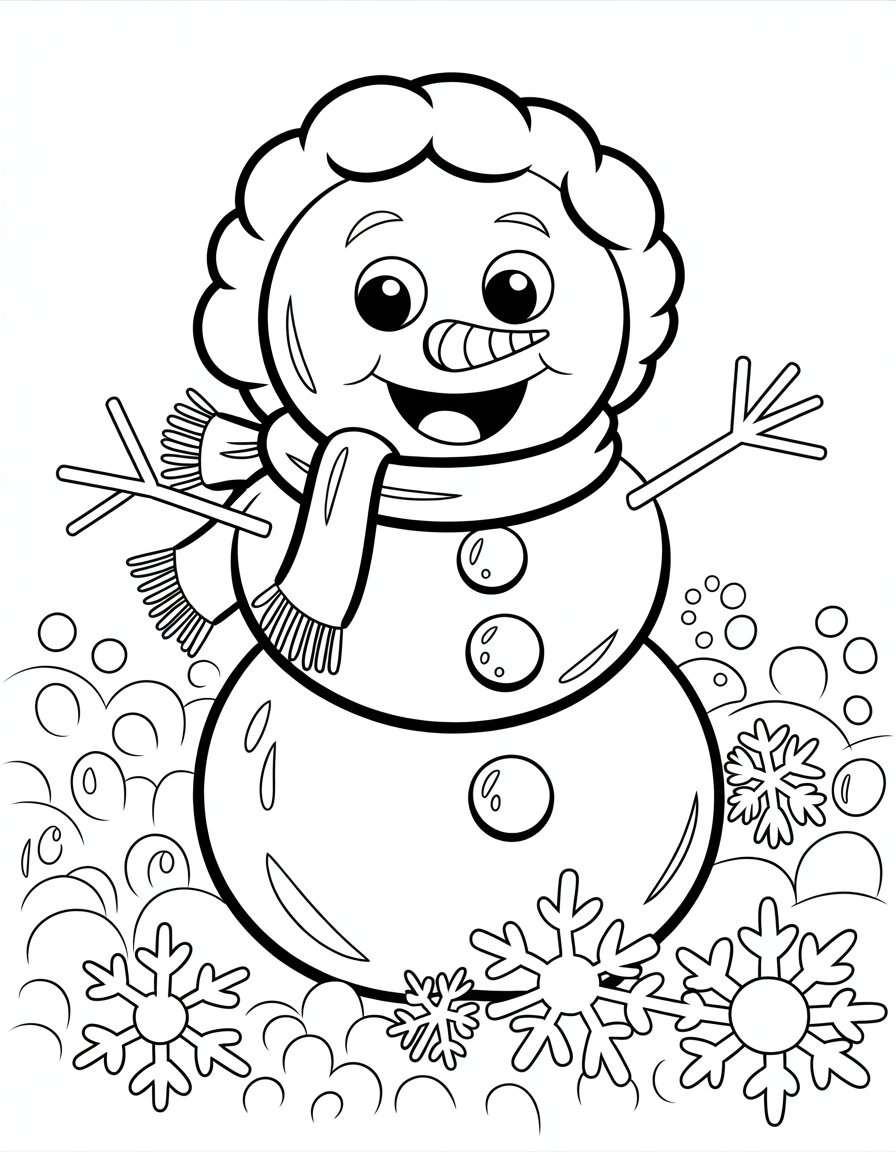 toddler snowman coloring page